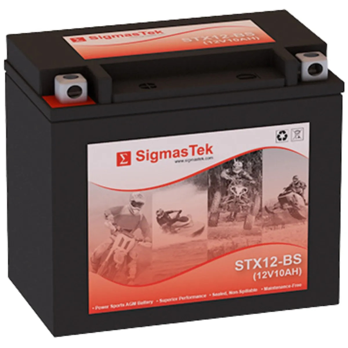 SigmasTek STX12-BS SLA Battery for Kawasaki Vulcan 900 Classic Custom, 2006-2019