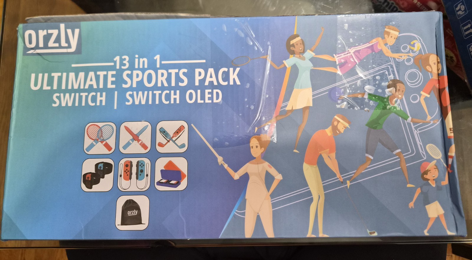 Orzly 13 in 1 Ultimate Sports Pack for Switch OLED Tennis Rackets Swords Clubs