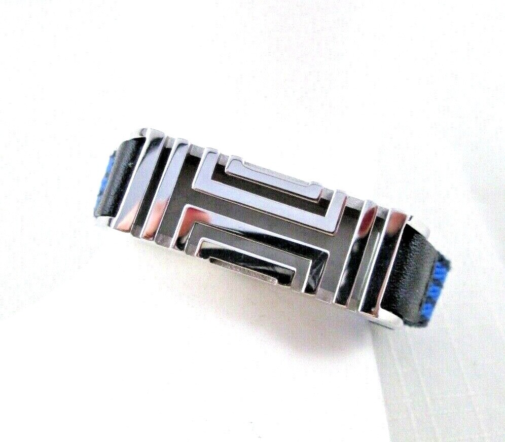 TORY BURCH Blue & Black SPORT FITBIT CASE Bracelet ALTA Retail $175