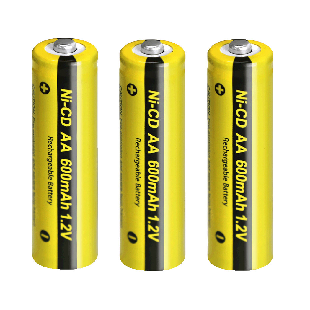 3PCS NiCD AA 1.2V Rechargeable Ni-CD Batteries 600mAh for Solar Garden Lights