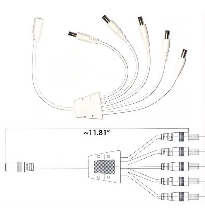 Rebaydo 5-Way LED Light Harness Cable Connector