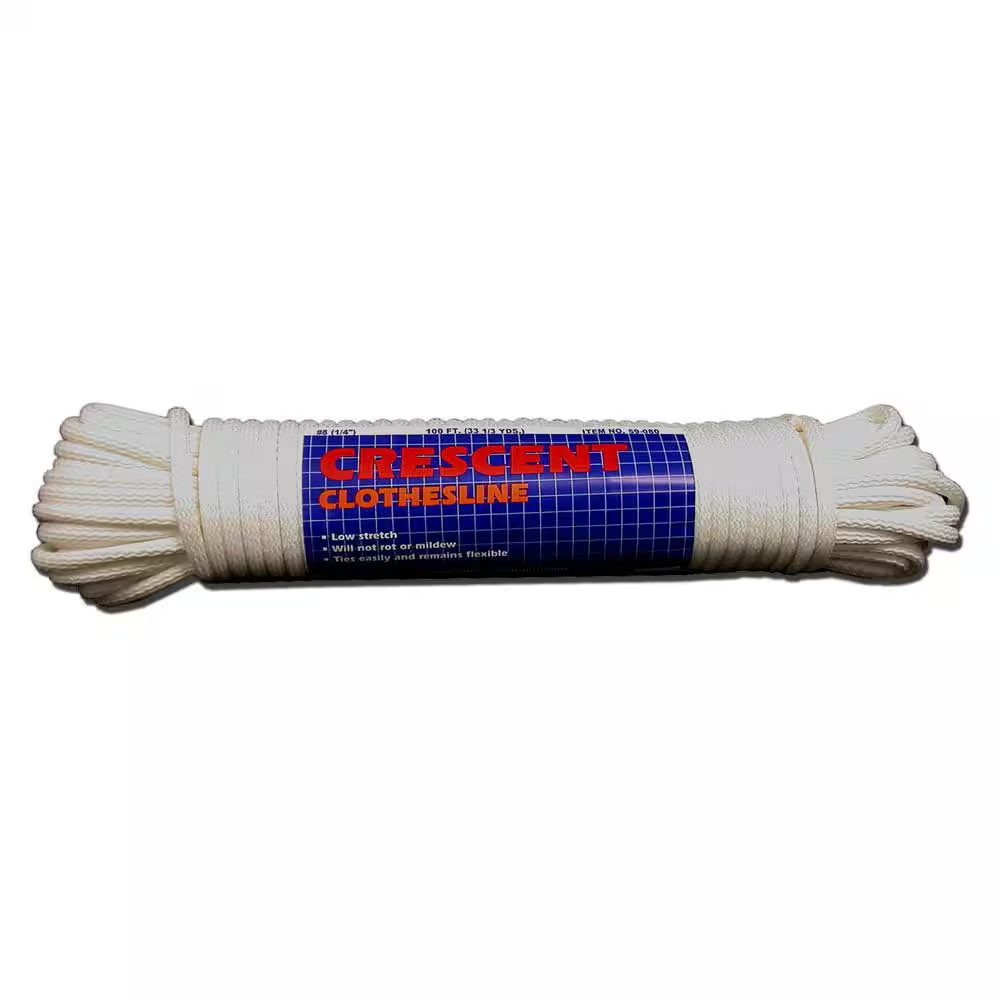 #8 X 1/4 In. Crescent Polyester Clothesline 100 Ft. Hank