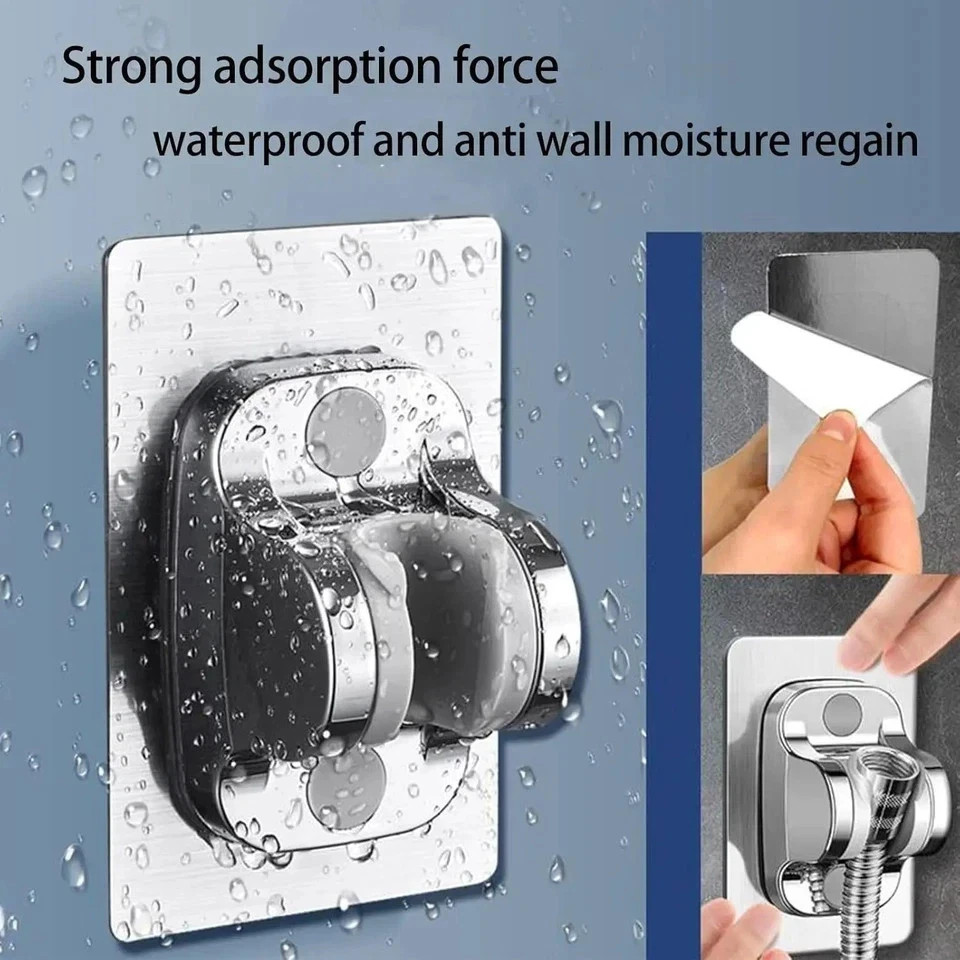Self Adhesive Shower Head Holder Adjustable Wall Mount Handheld Shower Bracket