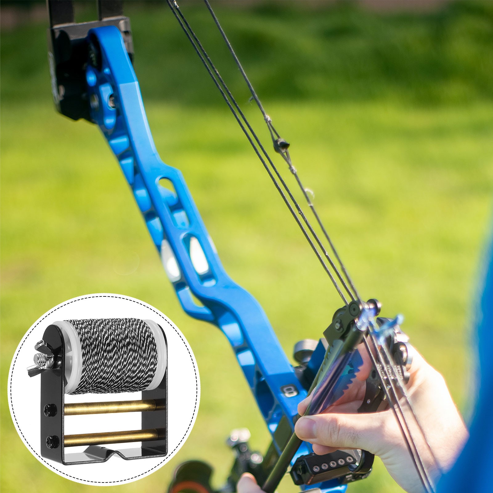 Archery Bow String Serving Thread Jig 0.02" Dia Bowstring Thread, Black/White