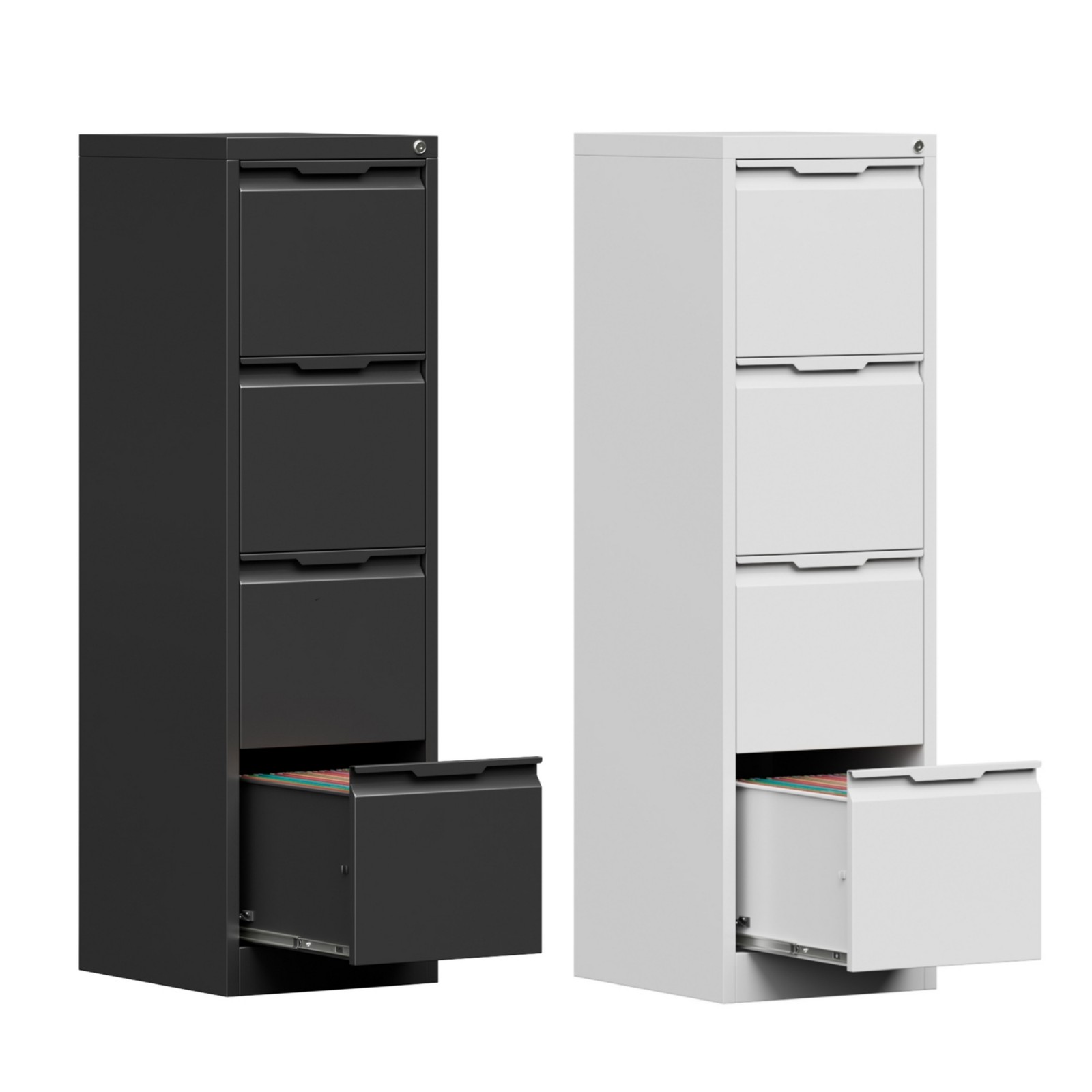 Metal 4 Drawer File Cabinet w/Lock Metal Vertical Filing Cabinet for Office Home