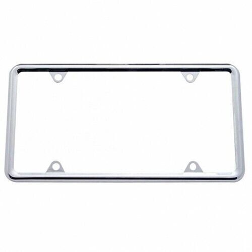 Chrome Metal Vintage Vanity License Plate Tag Frame Logo Holder Accent Surround