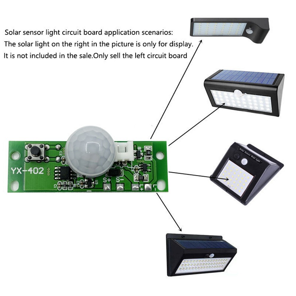 Solar Lamp Circuit Board with Motion Detection and Easy Mode Adjustment