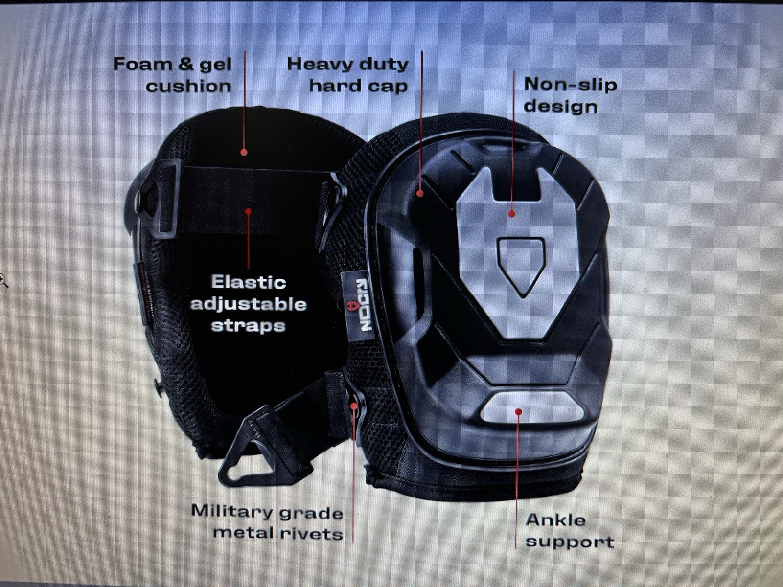 NoCry Professional Knee Pads for Work with Enhanced Heavy Duty, Non-Slip Hard...