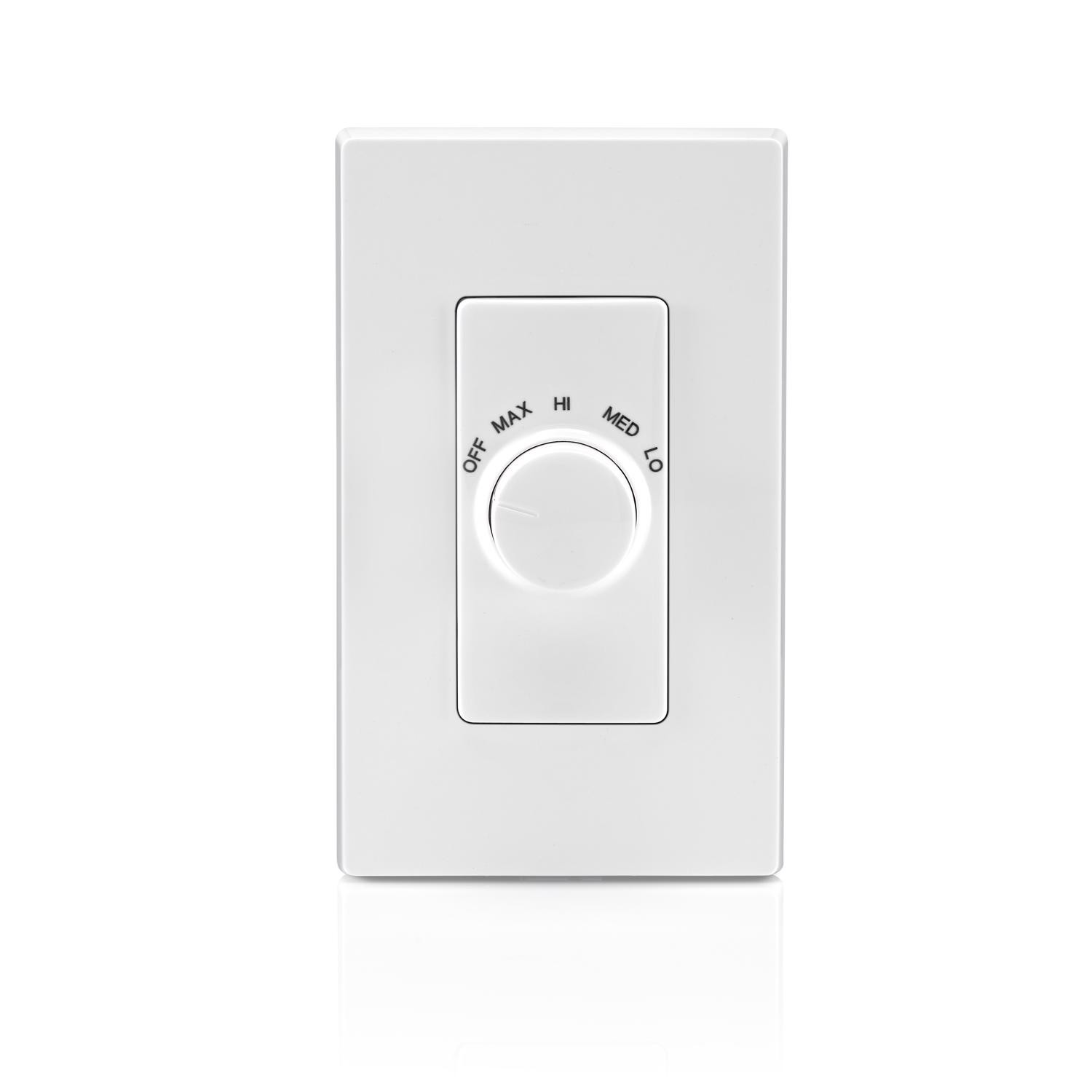 Leviton R24-RTF01-10W 1.5A 120V White Single-Pole Rotary Fan Speed Control