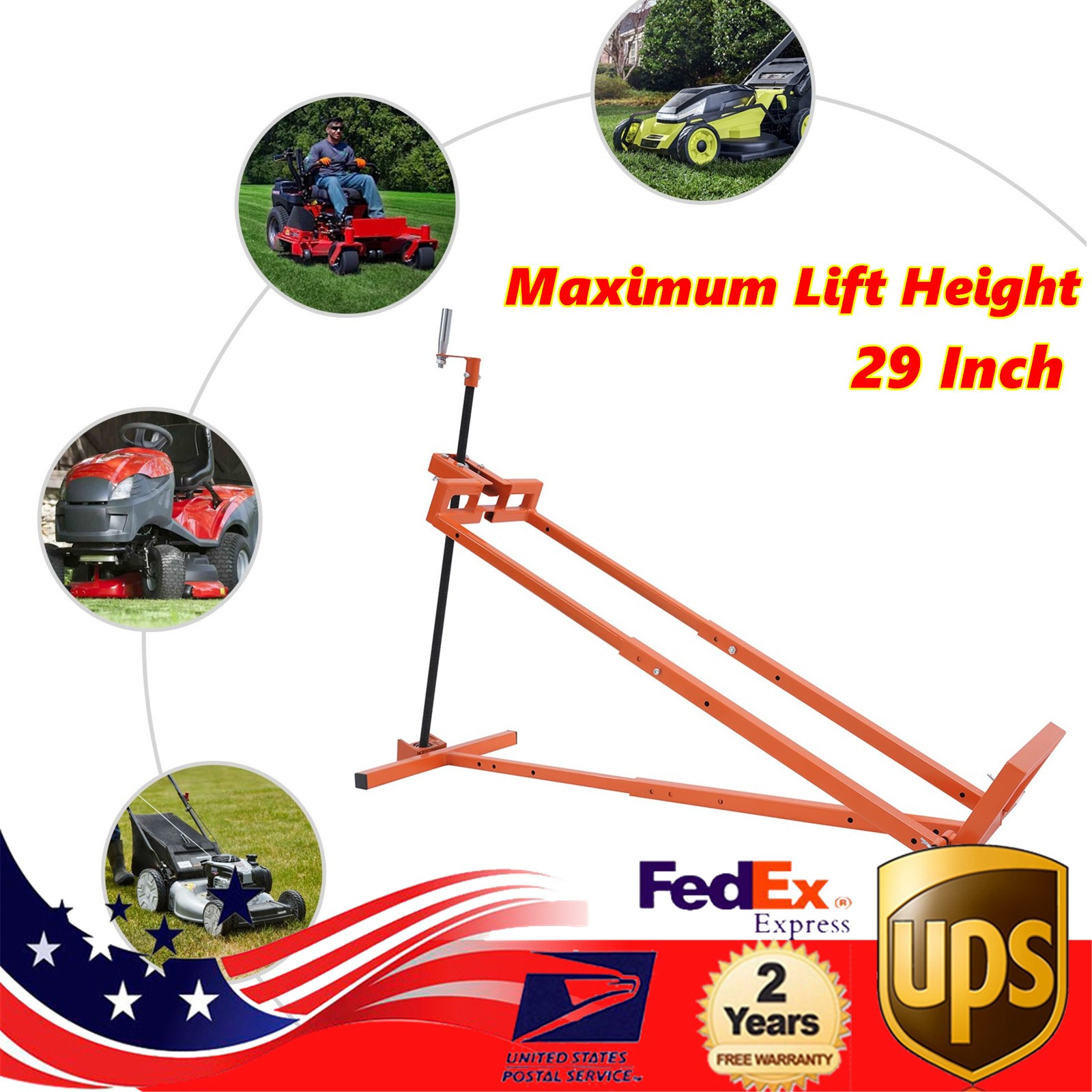 880lbs Capacity Lawn Mower Lift Jack 29" Lawn Mower Repair Lift for Tractors
