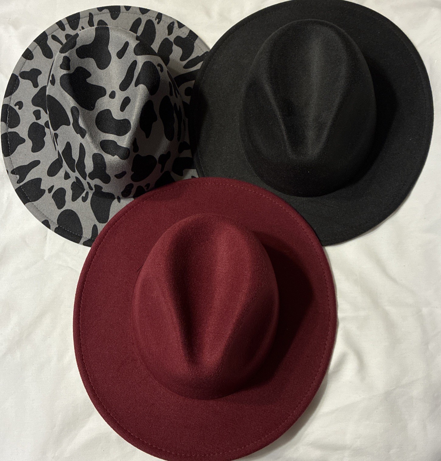 Black, Burgundy, & Animal Print Fedora Costume Party Theatrical Hats - 3