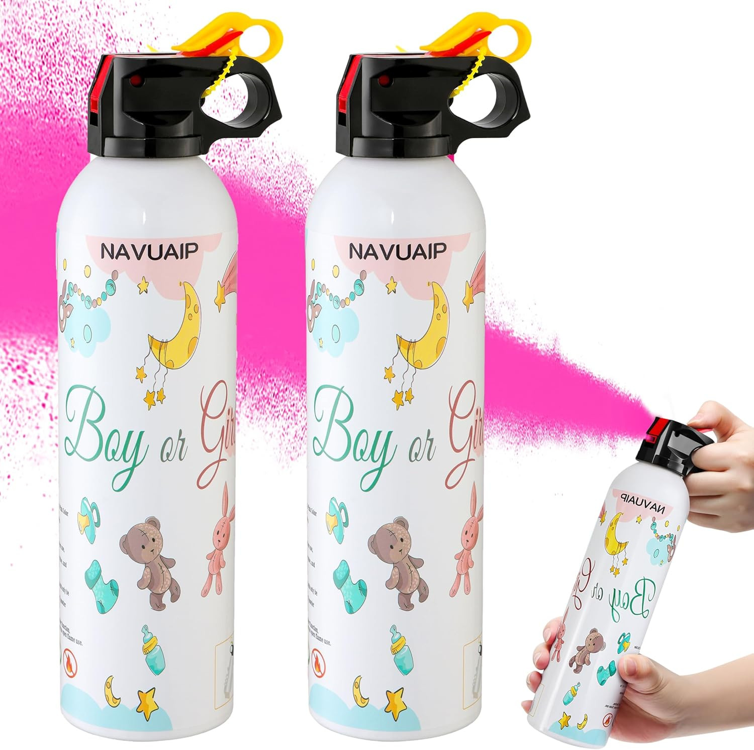Large Gender Reveal Fire Extinguisher, Gender Reveal Color Smoke Powder Spray, 2