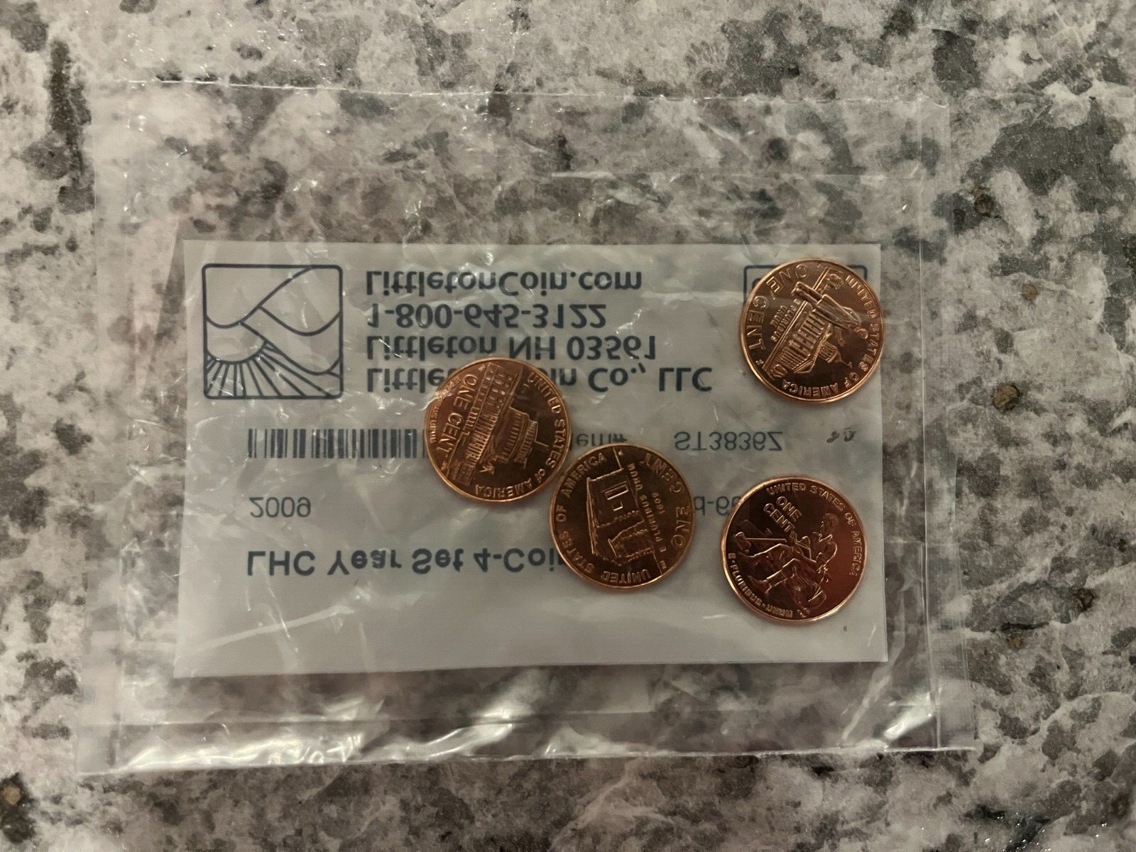 LHC 2009 YEAR SET 4-COINS U.S.A. PENNIES UNCIRCULATED 60 LITTLETON COIN CO. ITEM