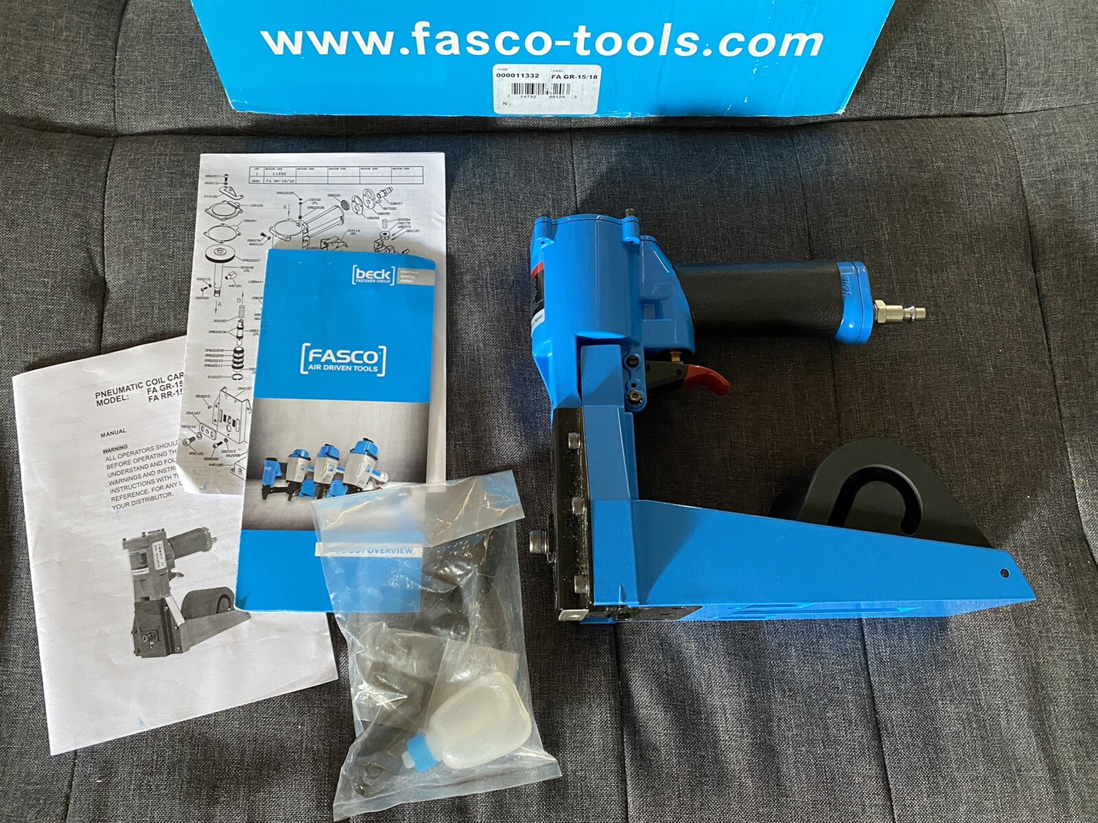 Fasco Pneumatic Air Roll Carton Closing Stapler FA GR-15/18