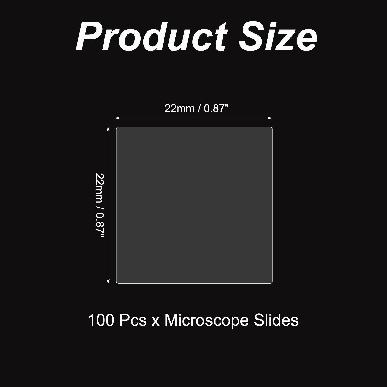 100pcs Cover Slips for Microscope Slides, 22x22mm Microscope Cover Square