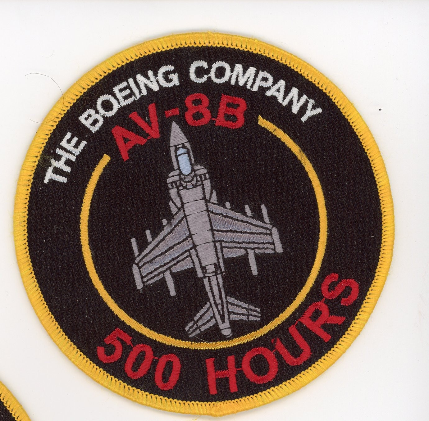 PATCH SPAIN NAVY 9th SQUADRON AV-8B HARRIER II BOEING COMPANY 500 HOURS IRON ON