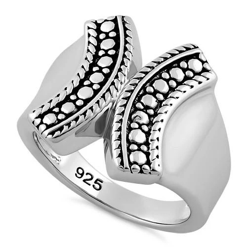 925 Sterling Silver Bali X Ring