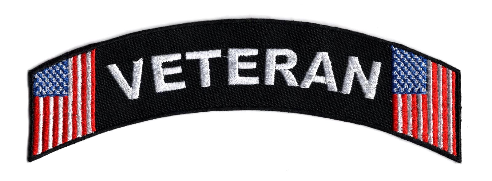 Veteran 6 inch Mini Rocker Embroidered Biker Patch Military Patch