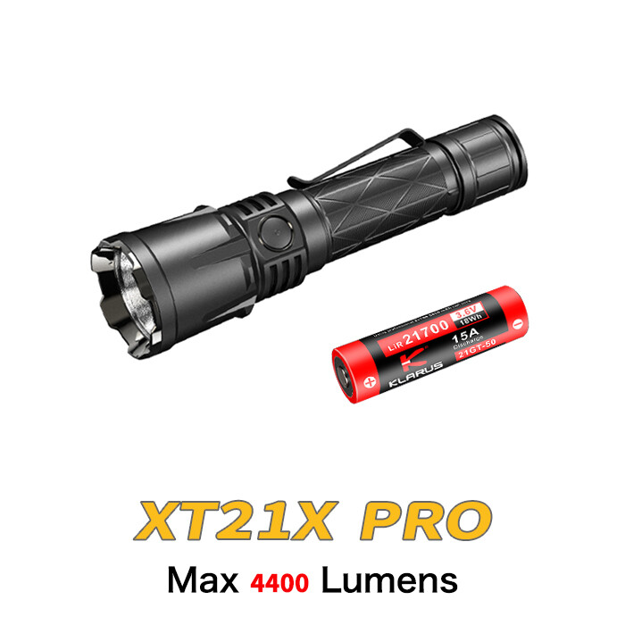 Klarus XT21X Pro 4400lms Rechargeable Extreme Output Tactical Flashlight Torch