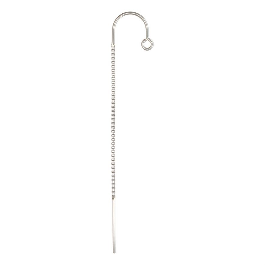 2pcs Sterling Silver U Threader Ear Wires Box Chain Findings • DangleJewelry DIY