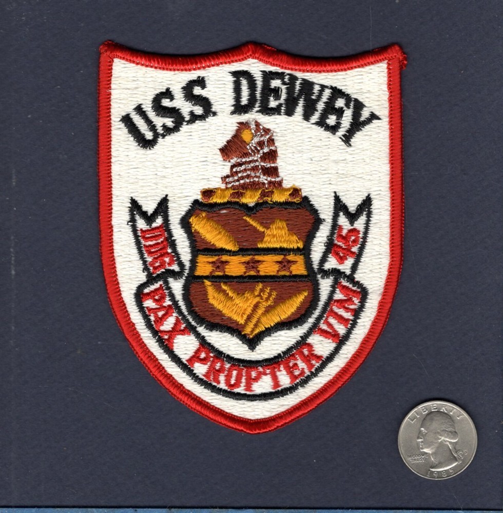 Original 1970's DDG 45 USS DEWEY US NAVY Destroyer Ship Squadron Patch