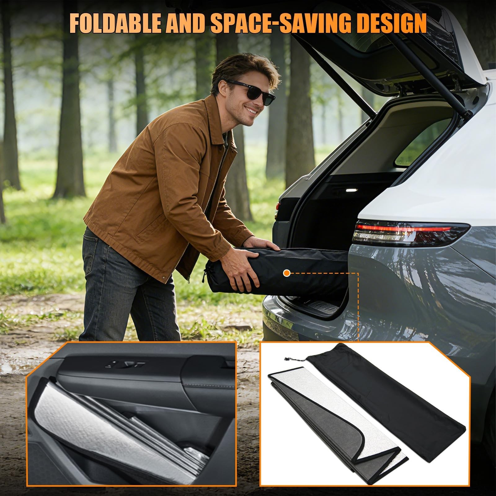 Windshield Sun Shade Compatible with Dodge Ram 2019-2026, Foldable Truck Suns...