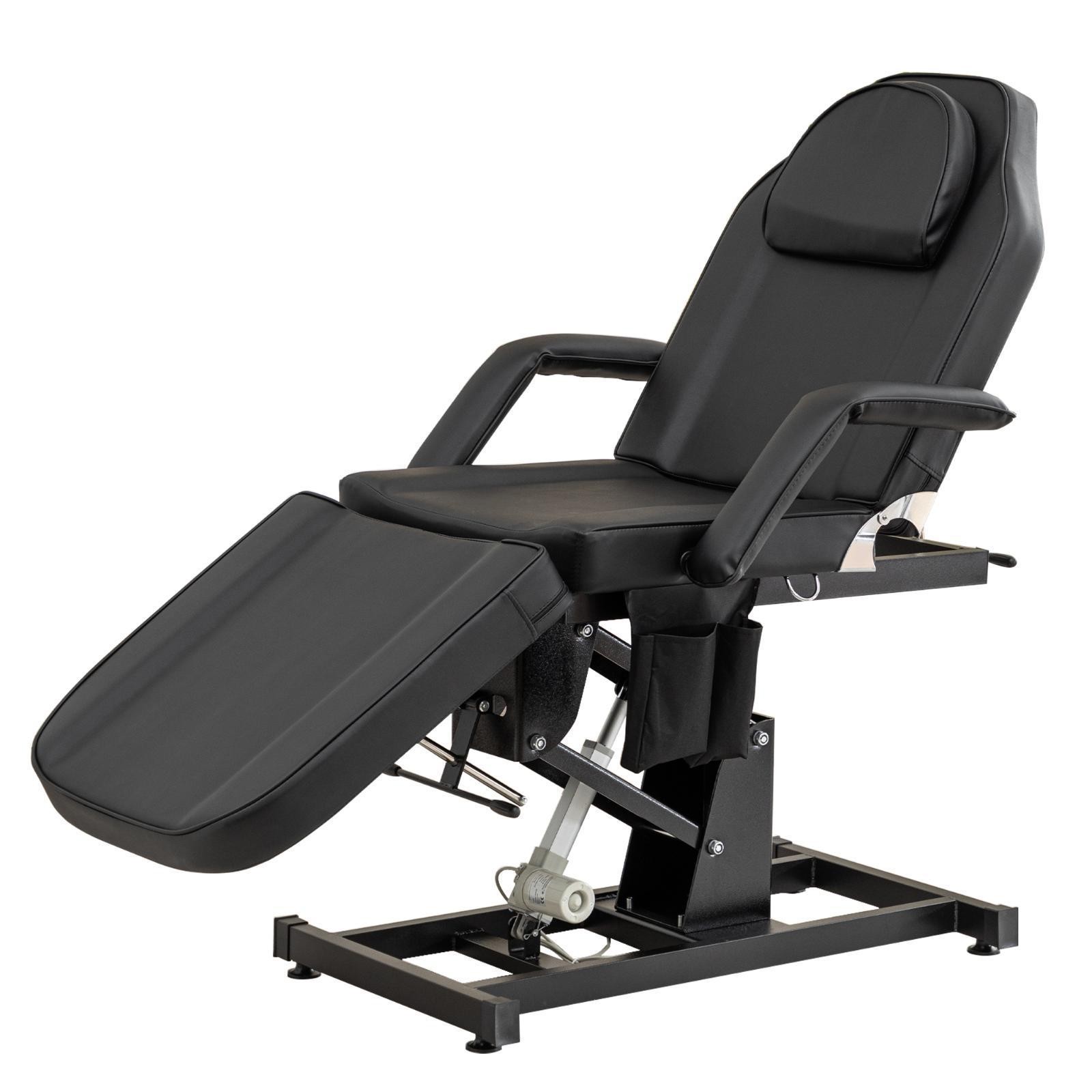 Electric Reclining Massage Table Adjustable Height Bed PU Leather Folding