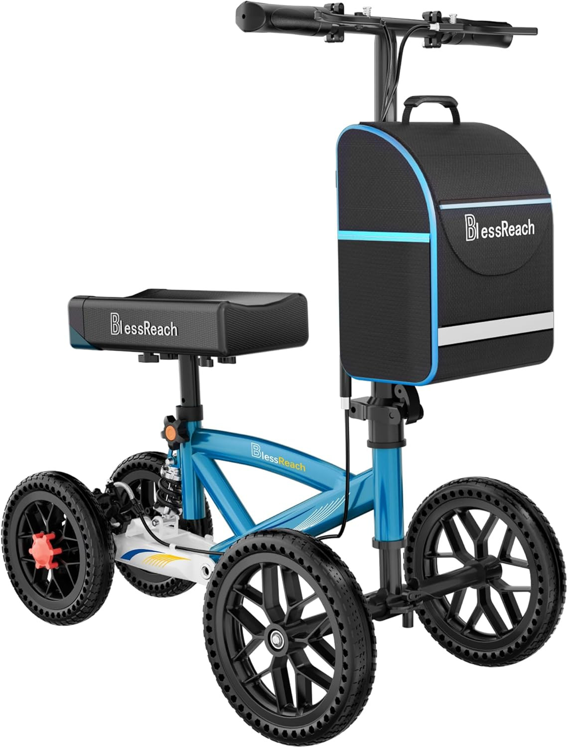 Knee Scooter, All Terrain Foldable Knee Scooter Walker, Disc Brake Knee Walker f