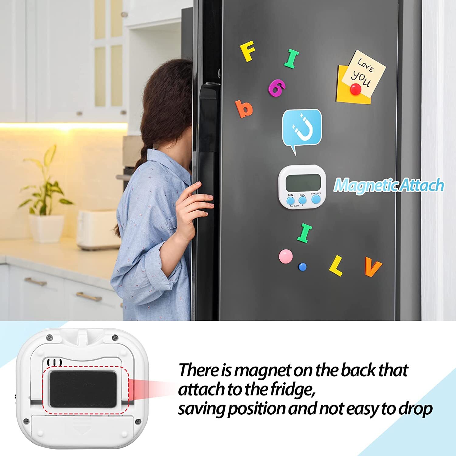 Digital Kitchen Timer Magnetic Countdown Timer Multifunctional positive Teacher