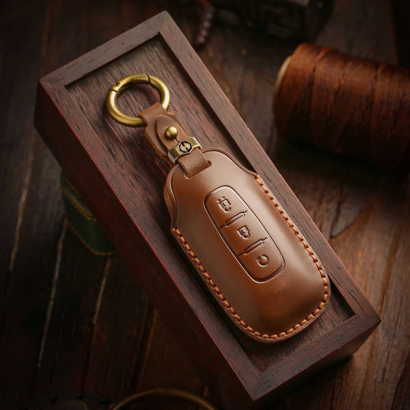 Genuine Leather Car Key Case Cover for Nissan TEANA QASHQAI X-TRAIL Keychain
