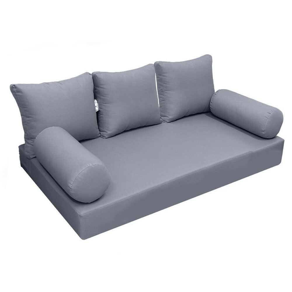 S3 AD001 Queen Size 6PC Knife Edge Daybed Mattress Cushion Bolster Complete Set