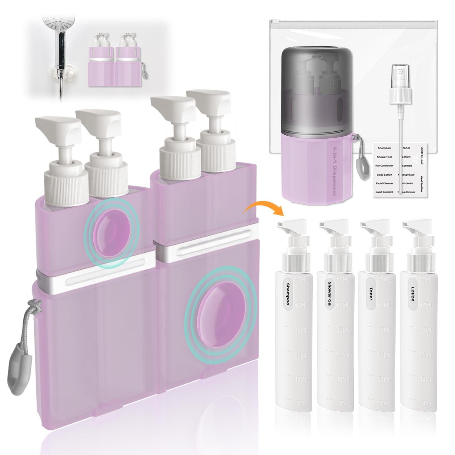 Travel Bottles for Toiletries, TSA Approved Travel Shampoo and conditioner Bo...