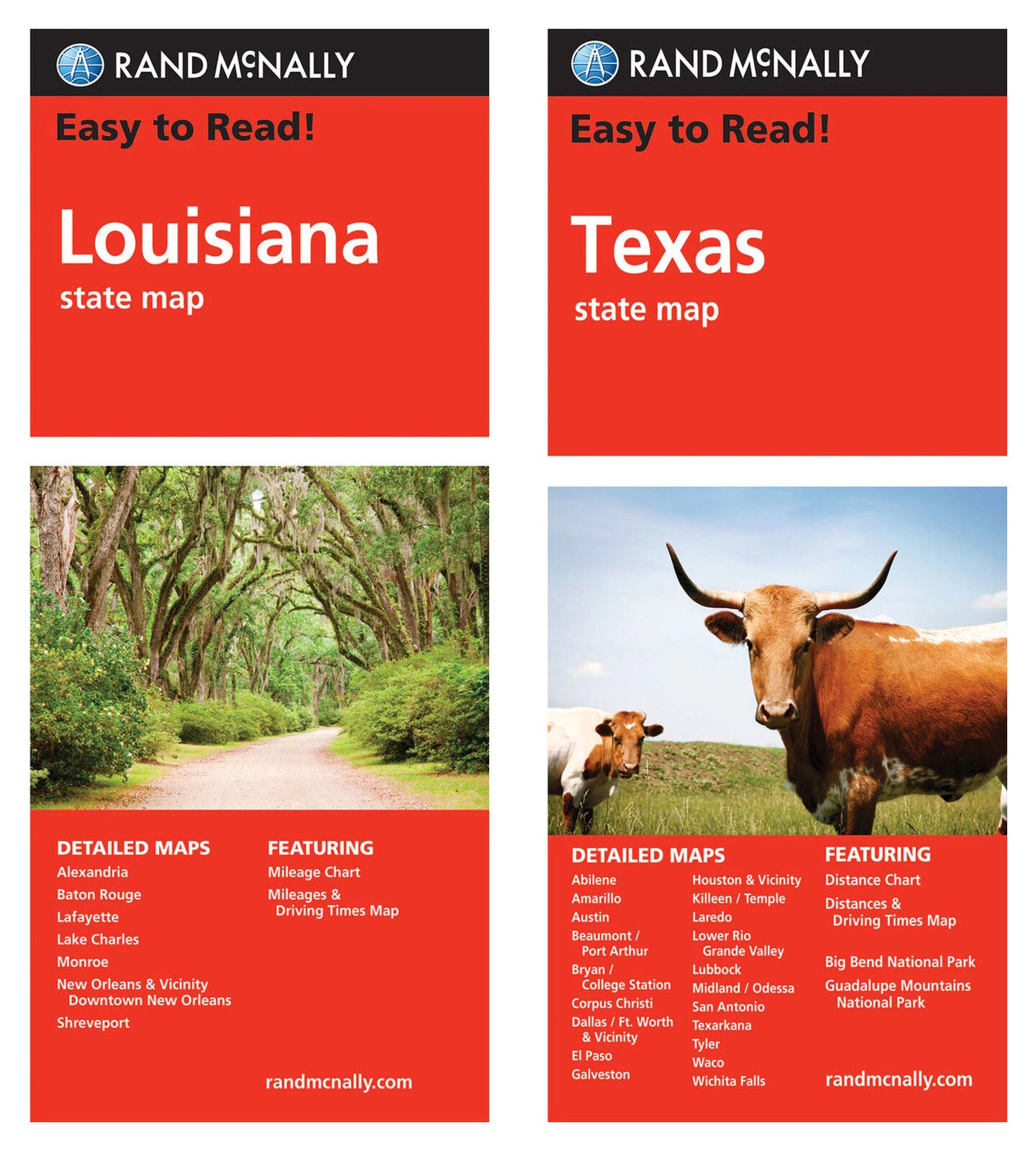 Rand McNally State Maps: Louisana and Texas (2 Maps)