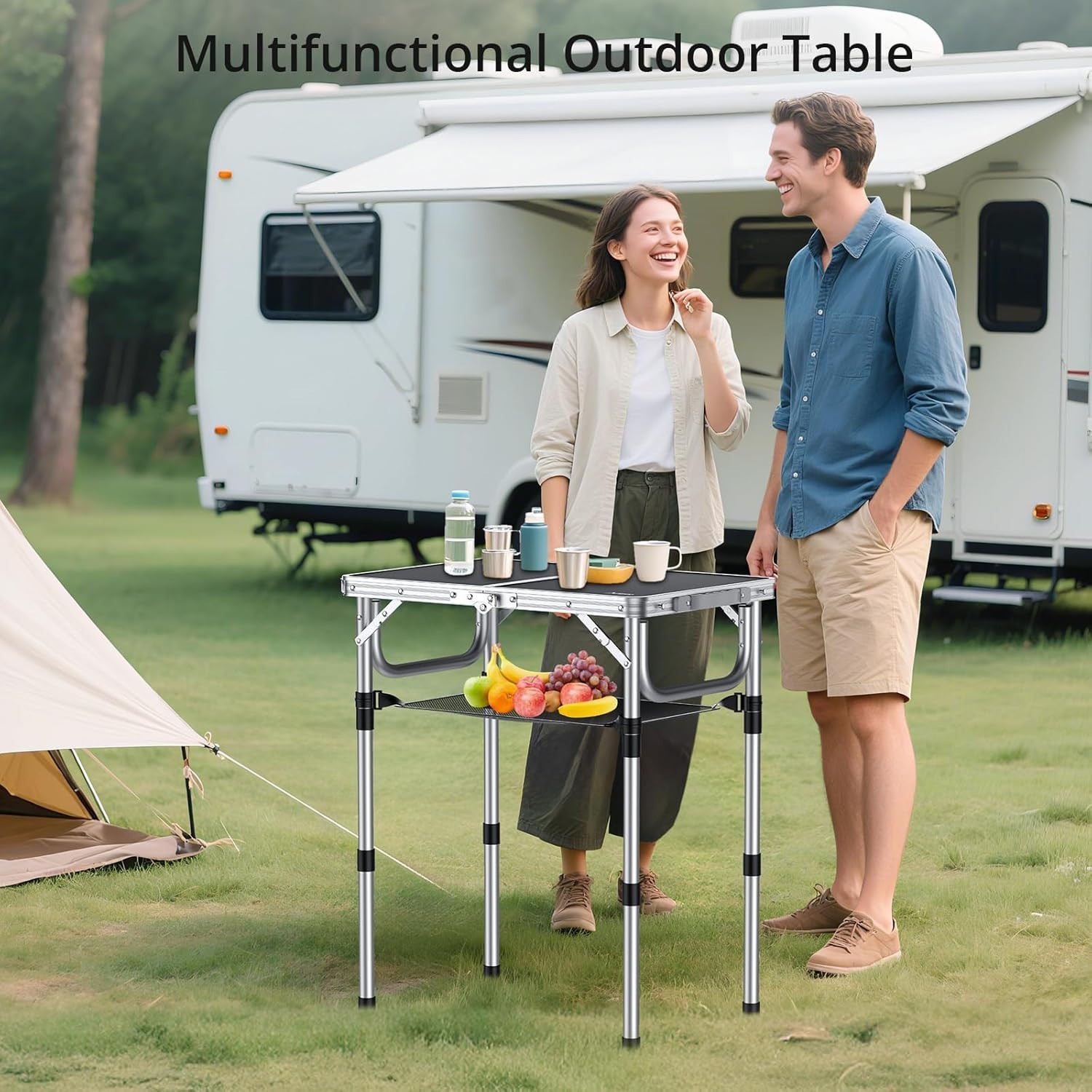 Waterproof Adjustable Folding Table - Easy Setup for All Your Outdoor Adventures