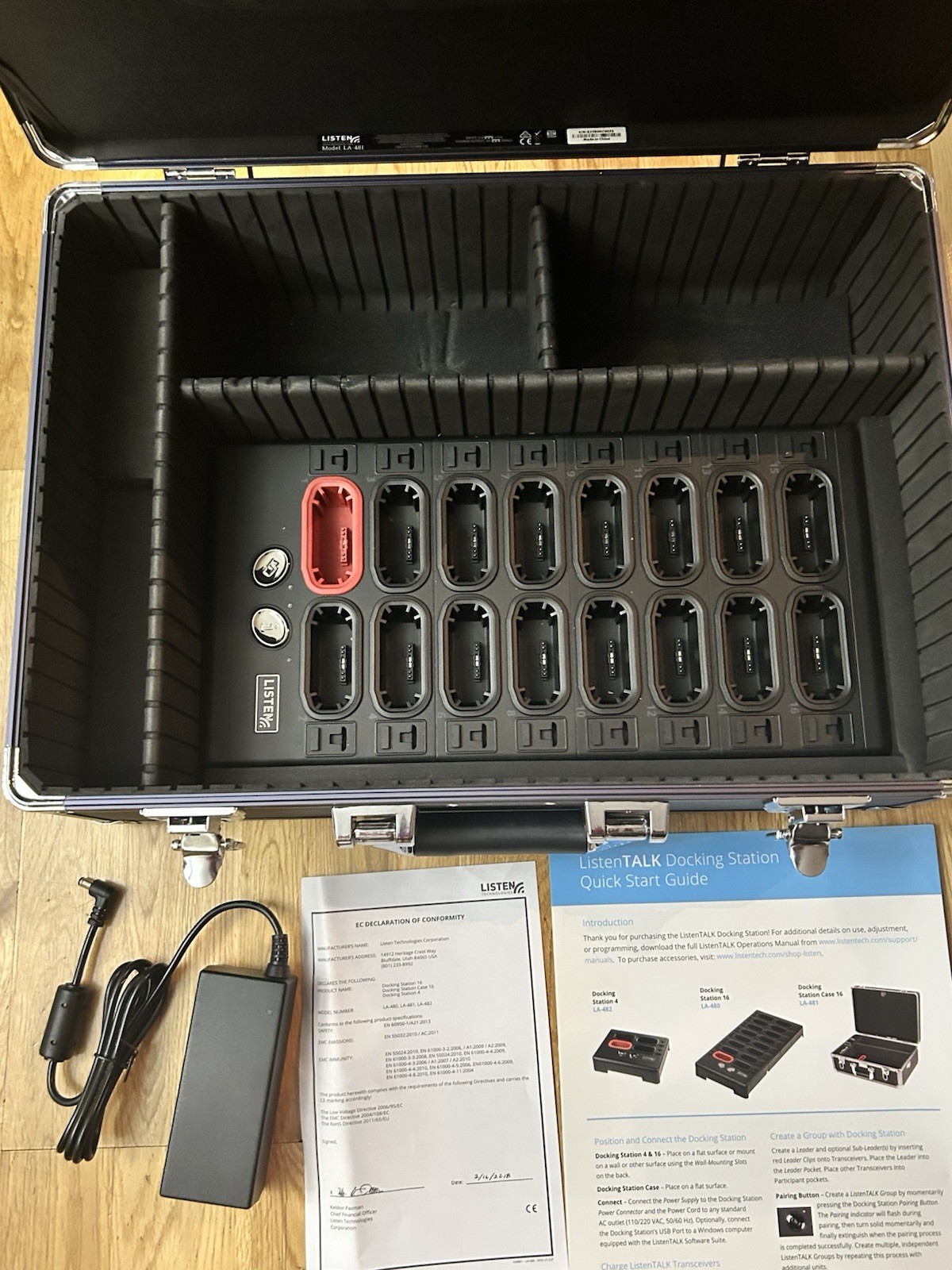 Listen Technologies LA-481 ListenTALK Docking Case 16LKR-11 LISTENTALK RECEIVER