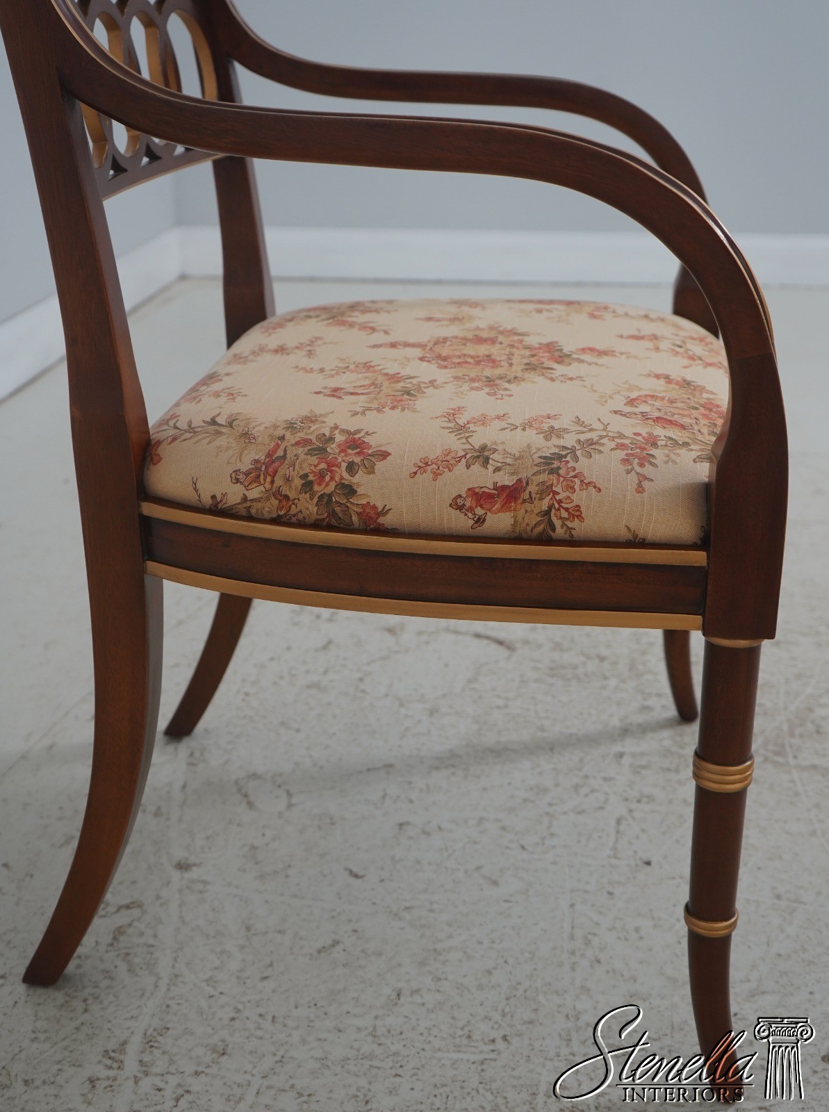 71774: Pair HICKORY CHAIR Regency Style Mahogany Armchairs