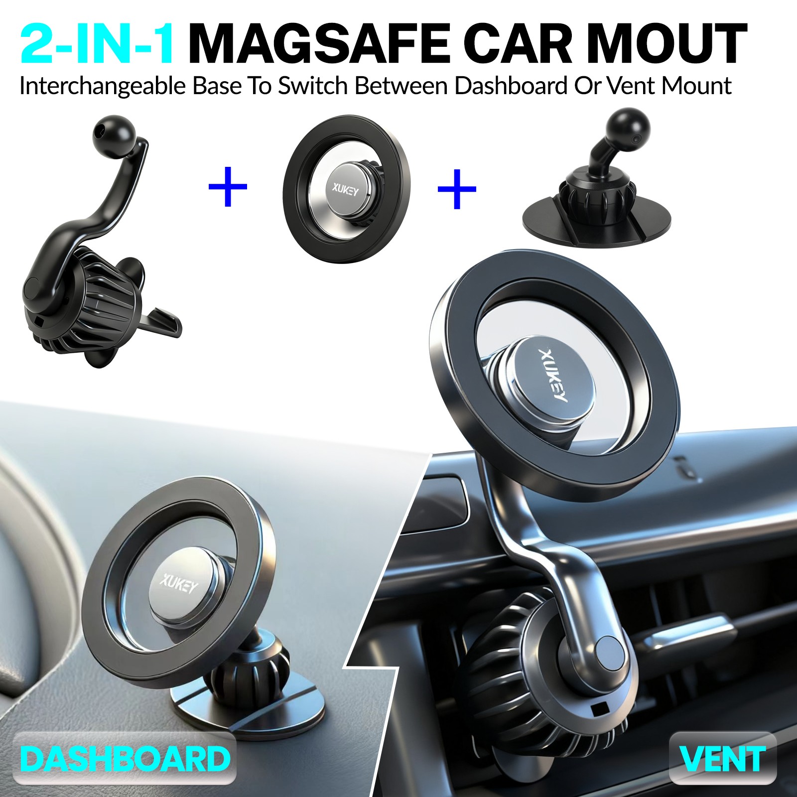 360° MagSafe Car Mount 14 Strong Magnets Phone Holder for iPhone 17 16 15 14