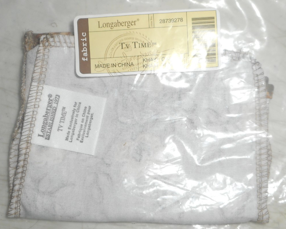 Longaberger TV Time Liner Khaki Check Khaki Floral Fabric #28739278