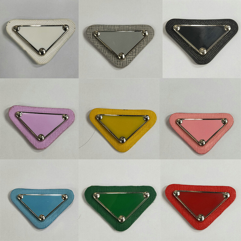Leather Tag Jeans Clothing 10PCS Leather Trademark Glossy Triangle Hair Hoop