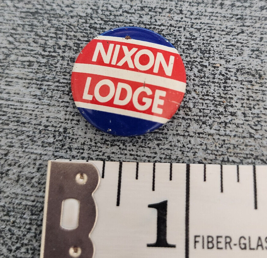 Vintage Nixon Lodge 1960 Presidential Campaign Pin Button