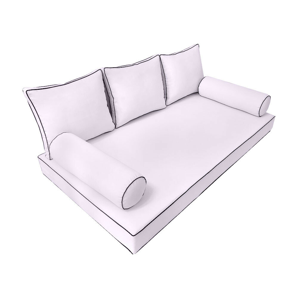 Style3 6PC Contrast Pipe Daybed Mattress Cushion Complete Set Twin Size AD107