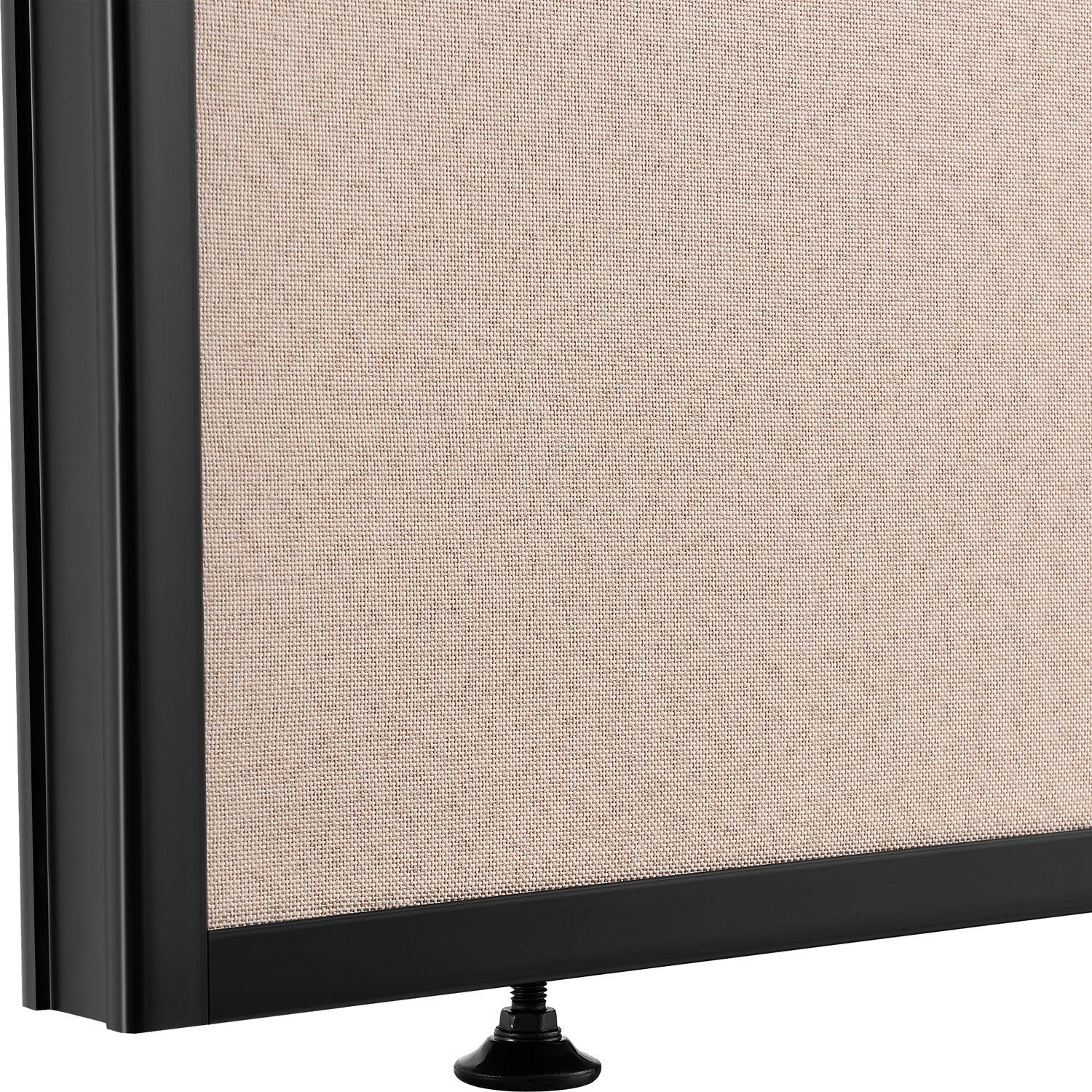 Office Partition Panel With Partial Window 48-1/4"W x 72"H Tan