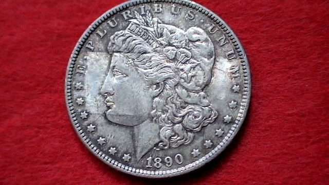 1890 Morgan Silver Dollar US $1 90% silver coin New Orleans - Extra Fine-A.U.