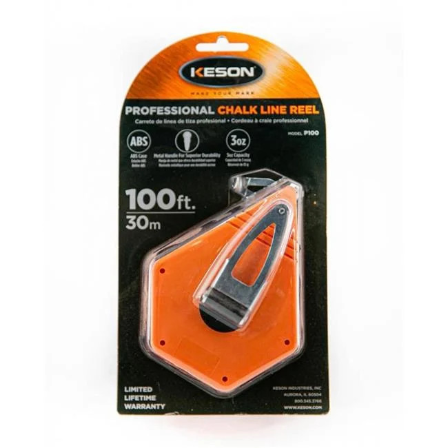 Keson P100KESON 100 ft. Octagonal Chalk Bold Line Reel - 1.5mm Thick String