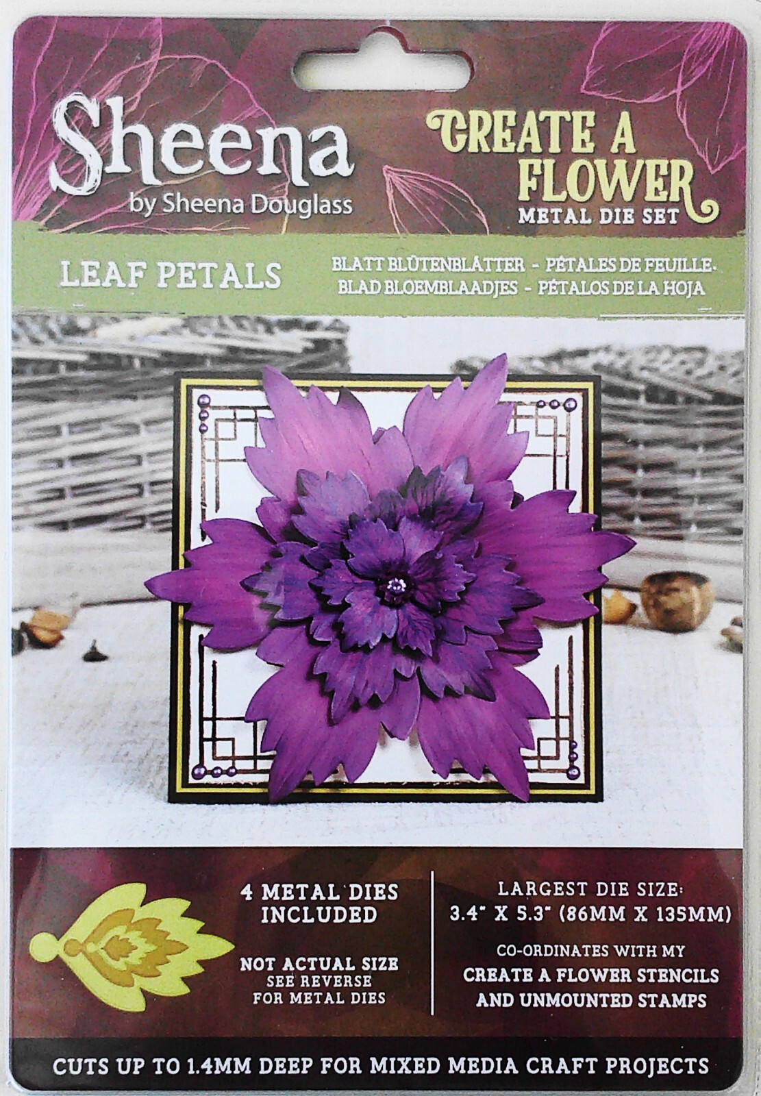 Sheena Create A Flower Leaf Petals 4 Metal Dies Sealed