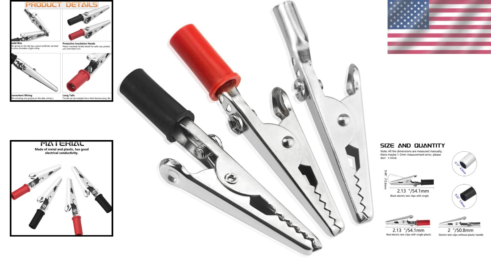 High Quality 22 PCS Red & Black Alligator Clips - Perfect for Electrical Testing