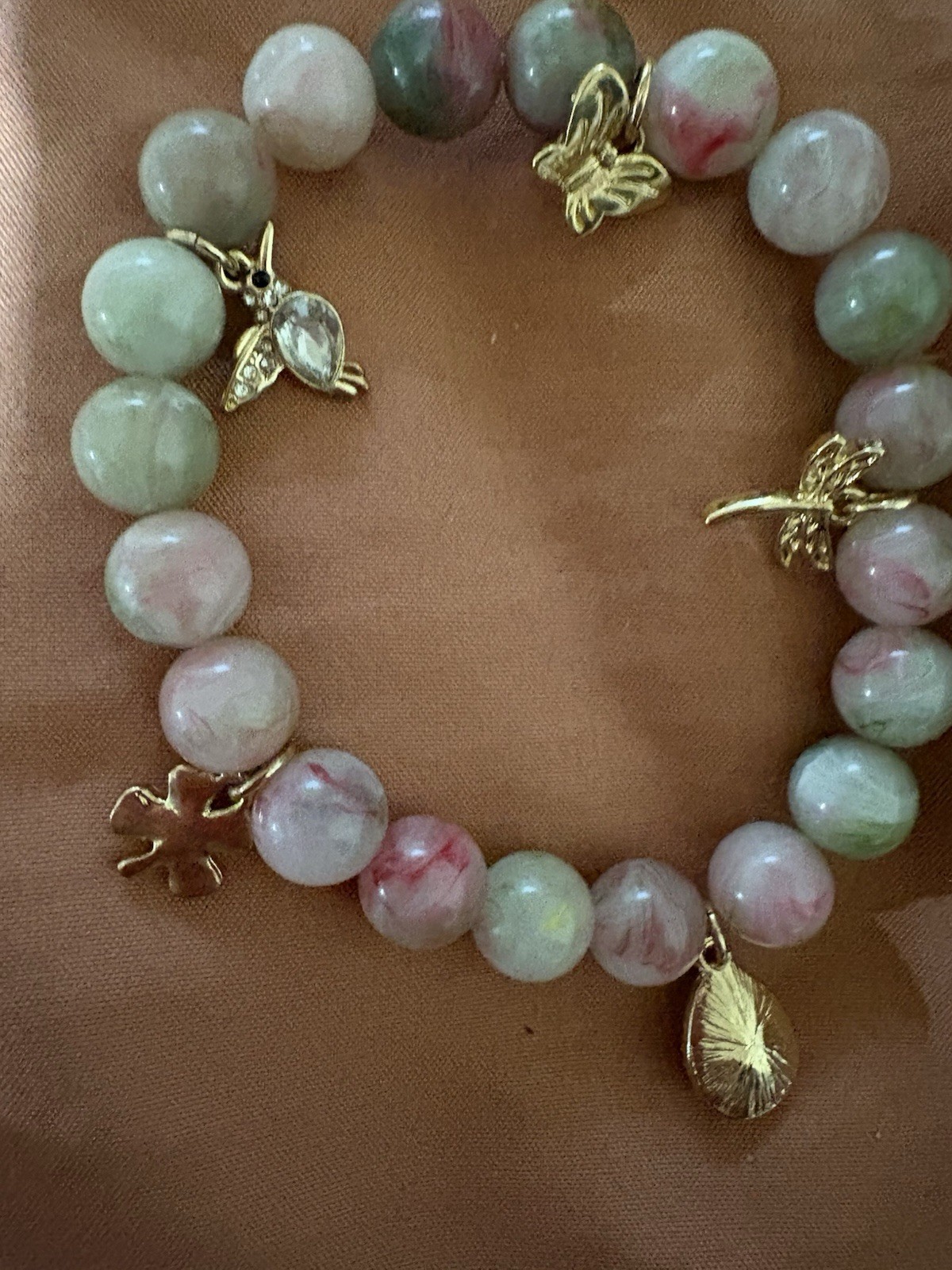 Handcrafted Multicolor Gemstone Beaded Charm Bracelet Stackable Nature Dangle