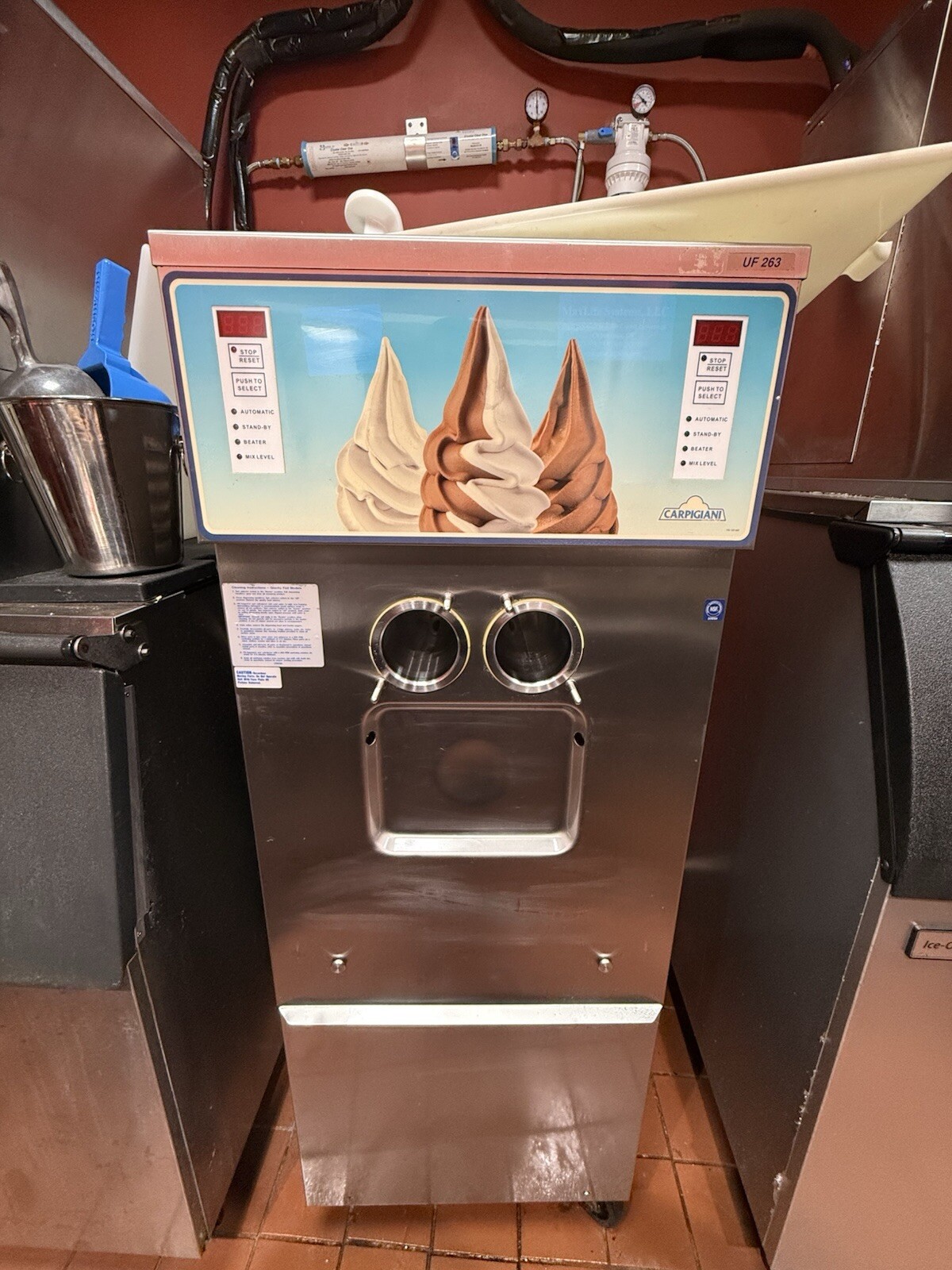 Carpigiani 263 Soft Serve Single Phase Water Cooled Ice Cream Machine