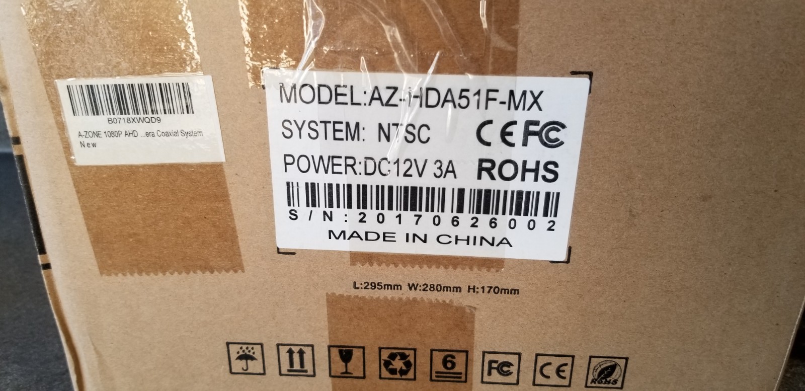 A-ZONE 1080P AHD NTSC System Security Camera Model : AZ-HDA51F-MX ~ DC12V Power