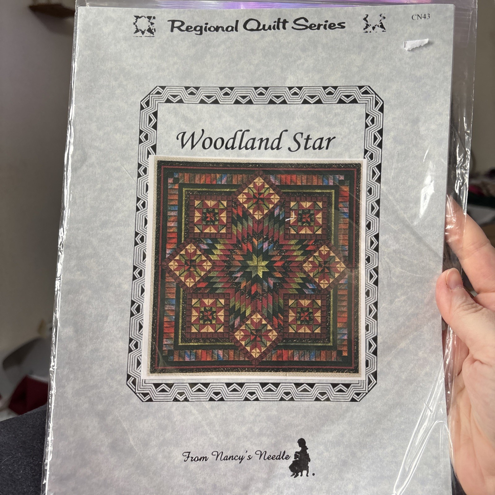 Nancy's Needle Needlepoint Pattern: WOODLAND STAR CN43 Regional Quilt Series
